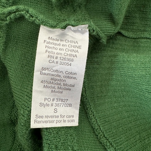 Anthropologie Green Knit Cardigan Sweater Oversized Cozy Drapy Spring Fall Sz S - Picture 7 of 8